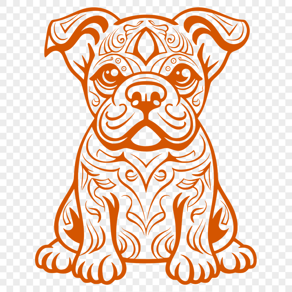 Free Sitting Bulldog Vector Drawing