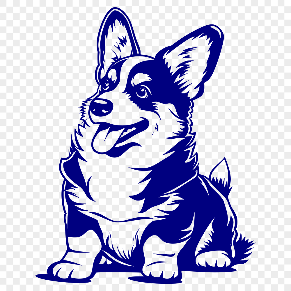 Free Sitting Corgi Template