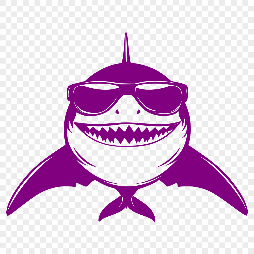 Unique Shark Wearing Sunglasses PNG - Free Download