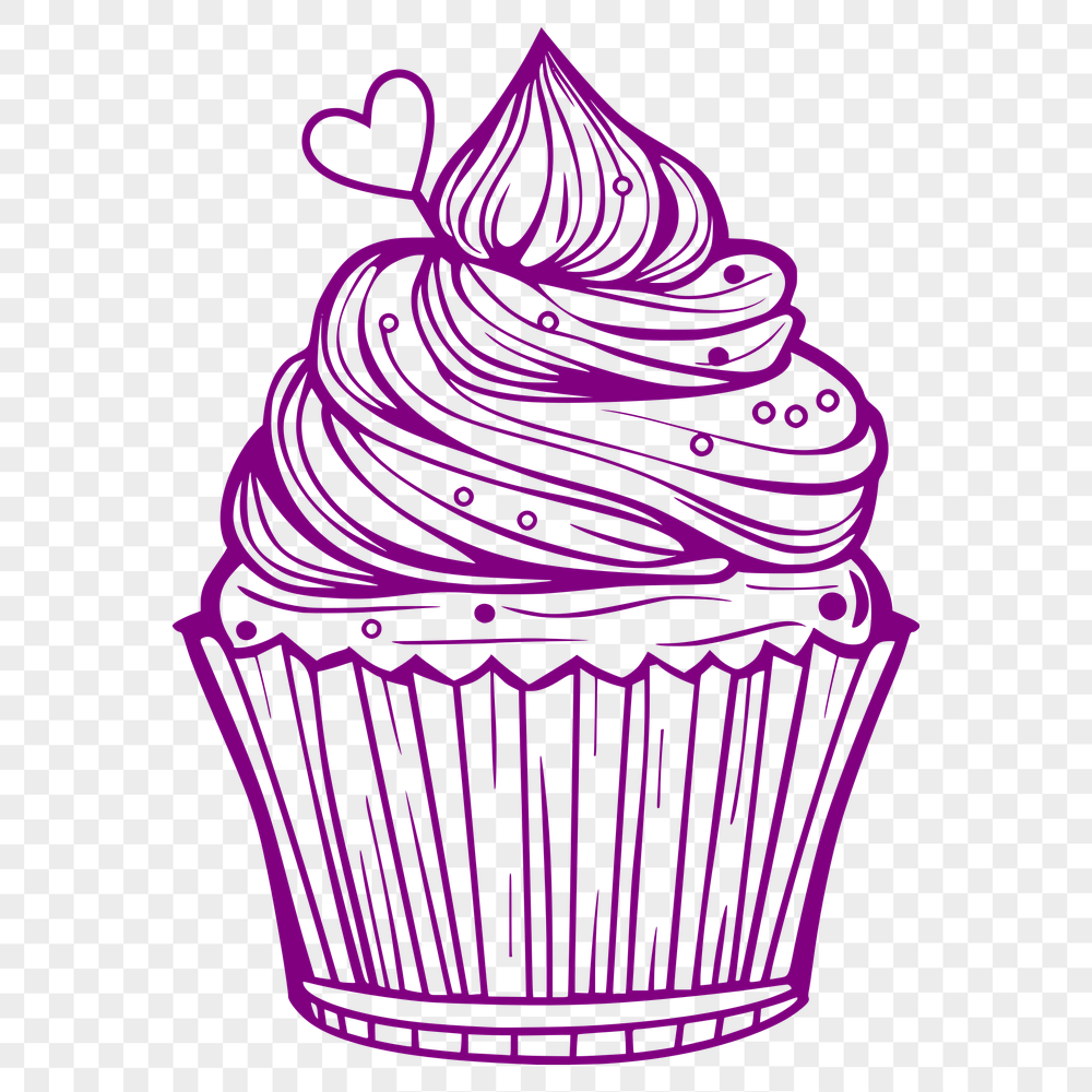 Artistic Cupcake Stencil