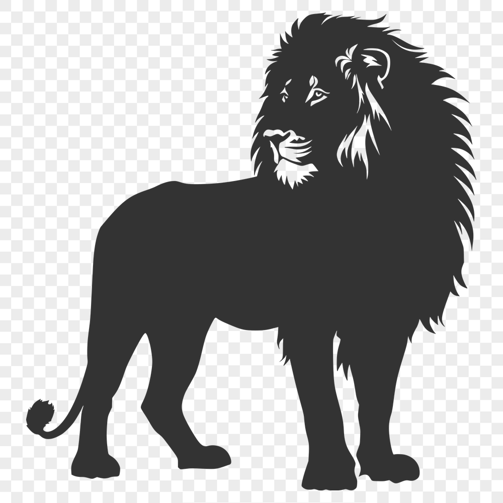 Artistic Standing Lion SVG