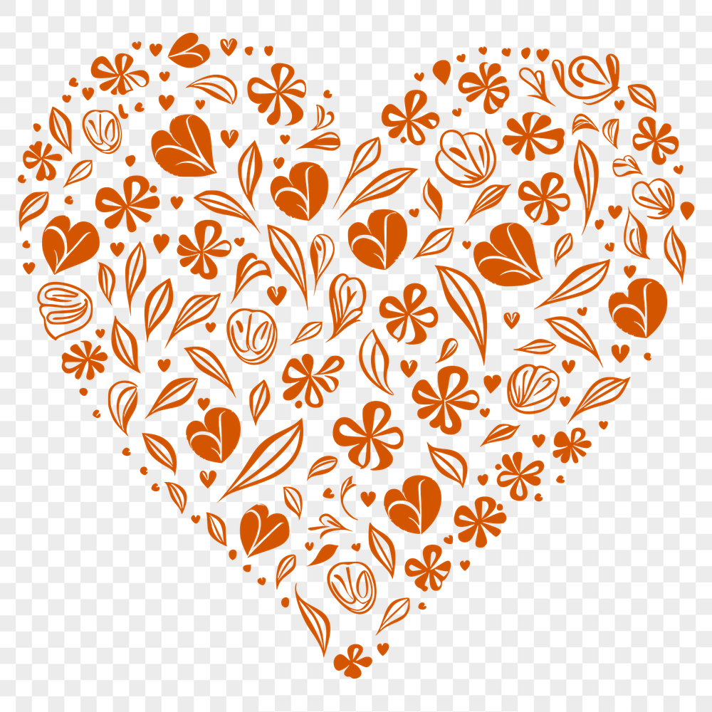 Floral Love Heart Vector Image