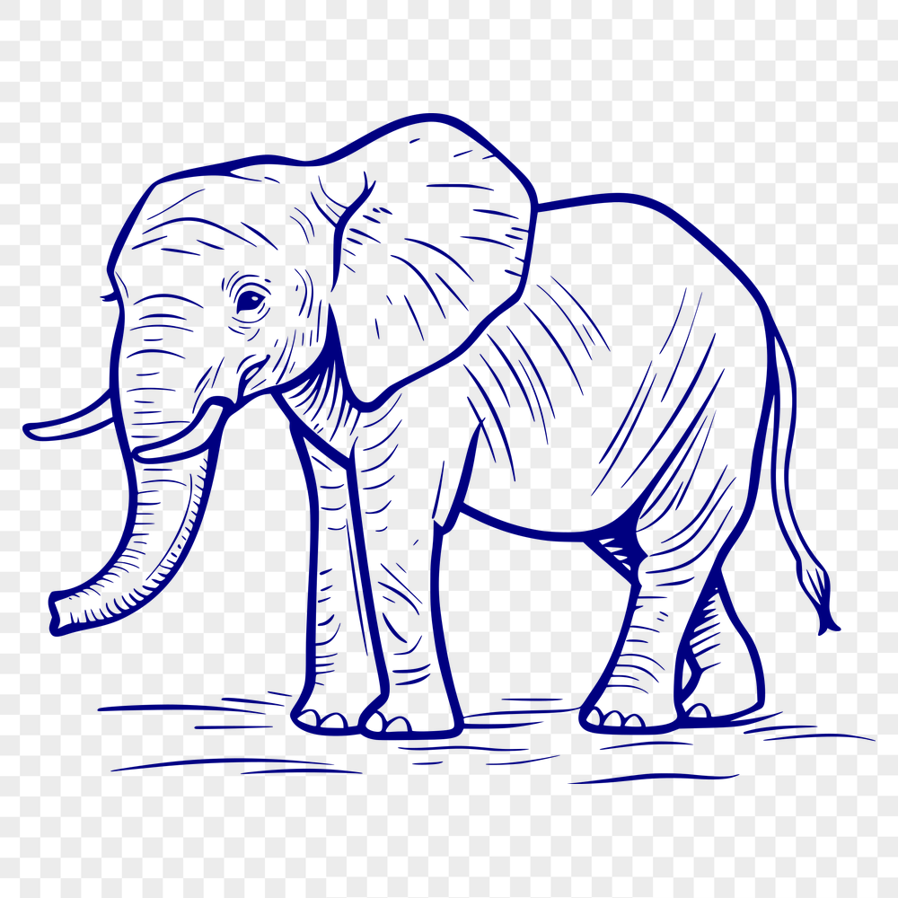 Beautiful Standing Elephant Digital Art