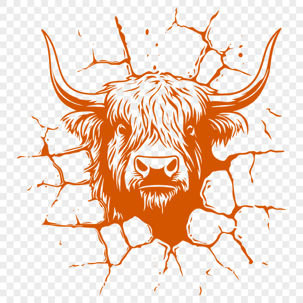 Artistic Highland Cow PDF - For Sublimation Project