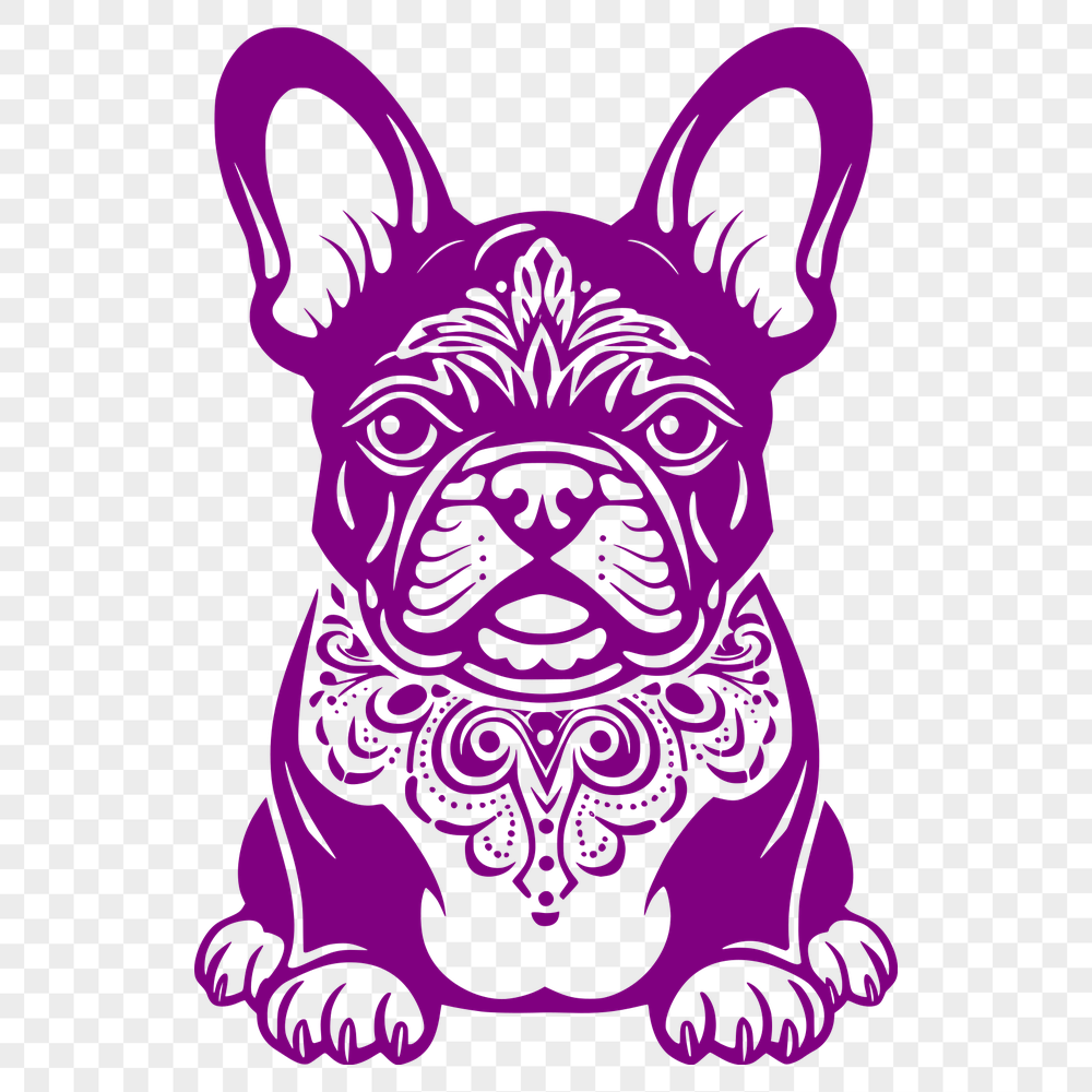 Ornate Sitting French Bulldog Decal