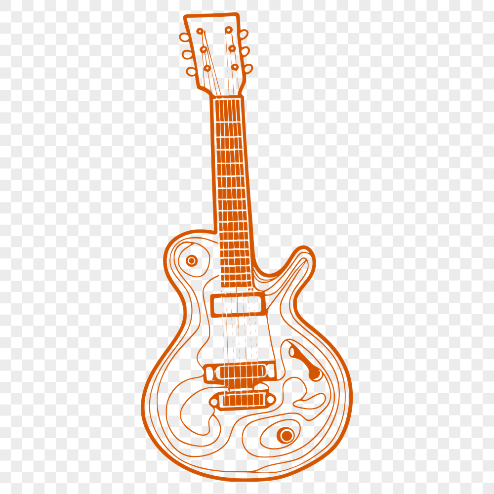 Beautiful Guitar SVG, PNG, PDF And DXF Files