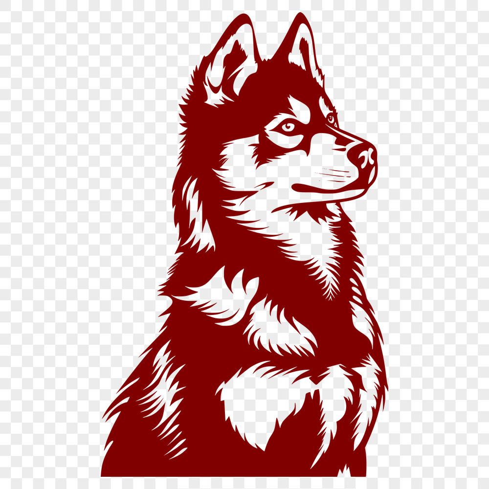 Artistic Husky - Glowforge PNG