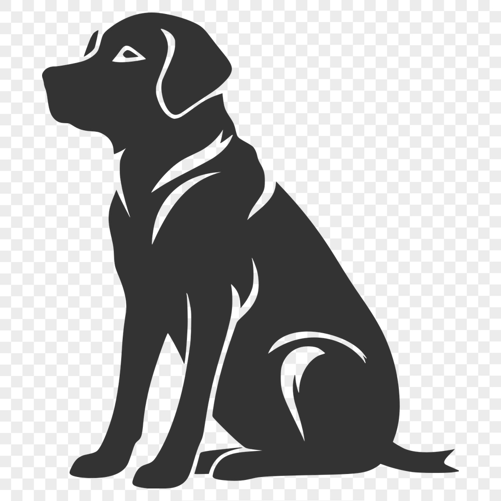 Free Sitting Labrador Retriever Digital Drawing