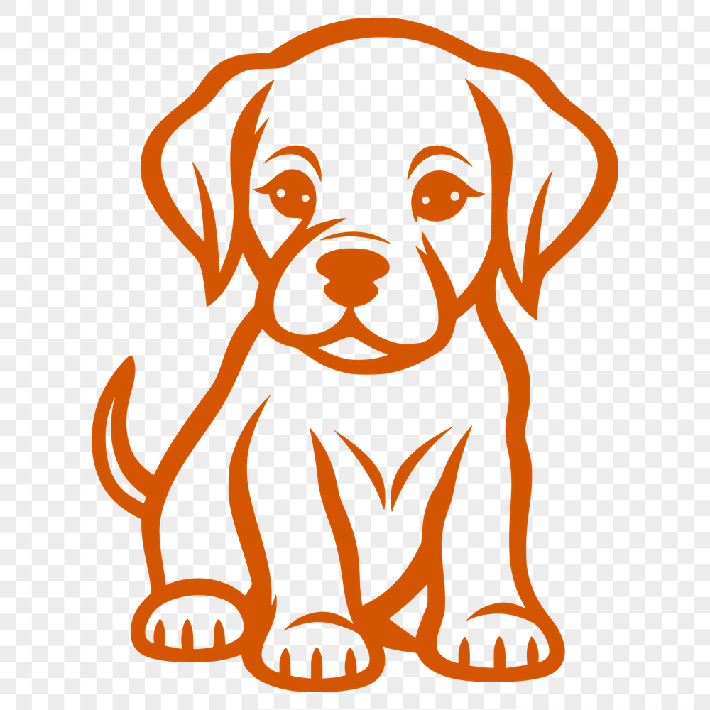 Unique Labrador Retriever Simple Line Drawing