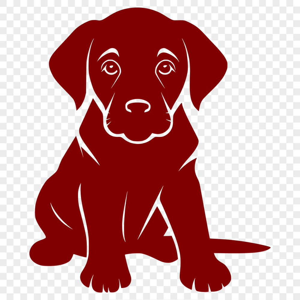 Sitting Puppy Vector Illustration