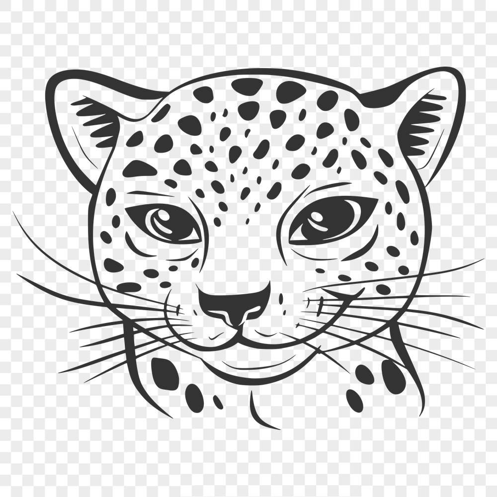 Stunning Big Cat - Laser Engraver PNG