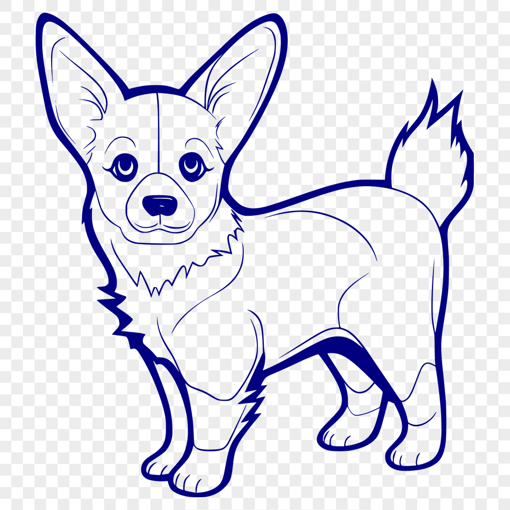 Standing Welsh Corgi Vector Illustration