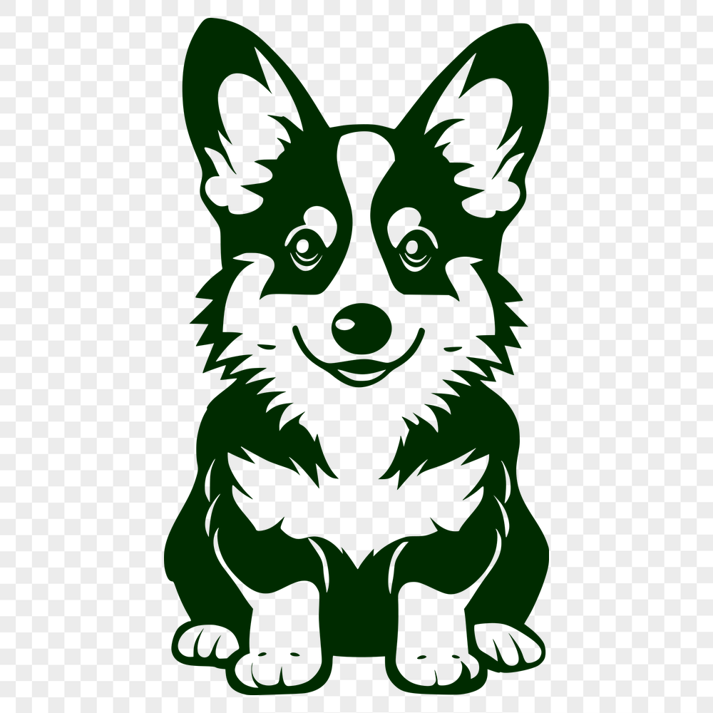 Sitting Welsh Corgi Digital Drawing