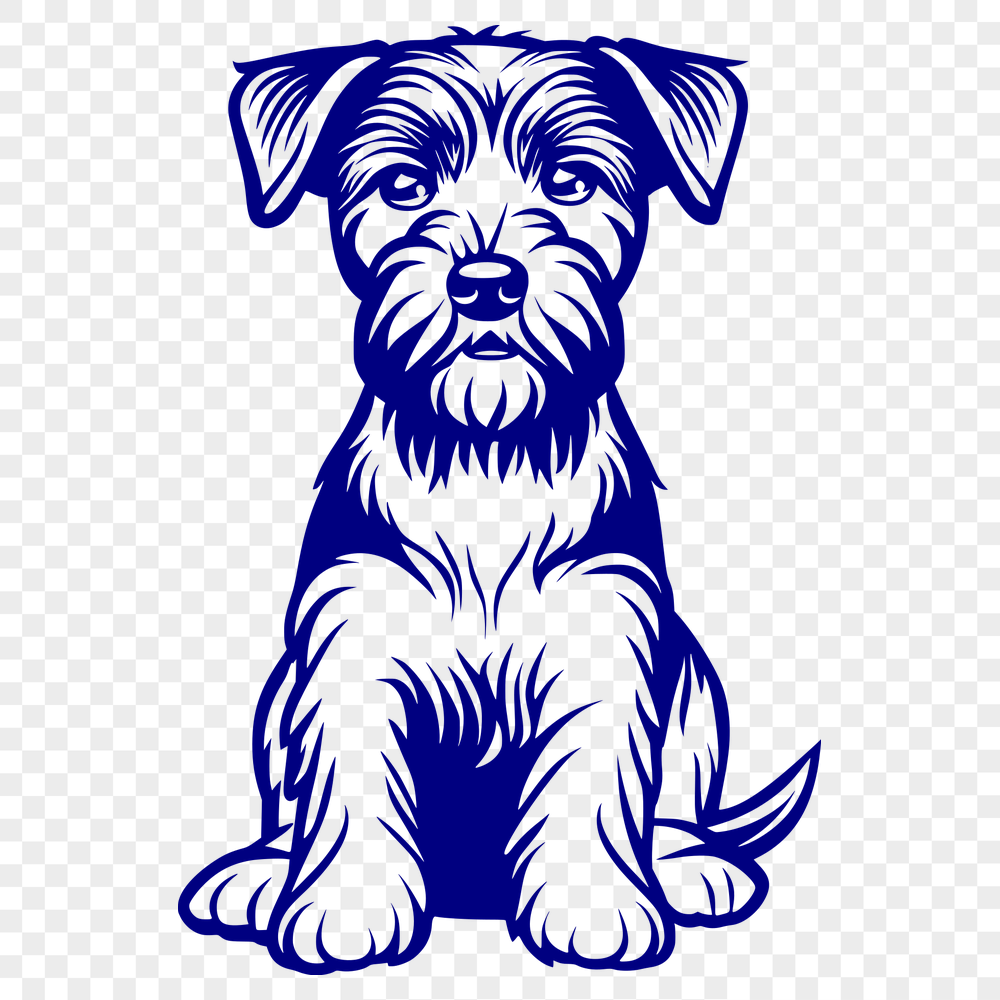 Beautiful Sitting Miniature Schnauzer PNG