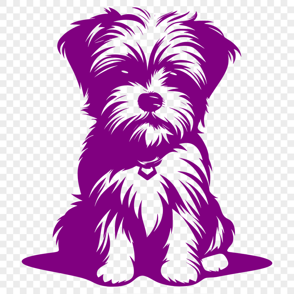 Sitting Morkie Vector Illustration