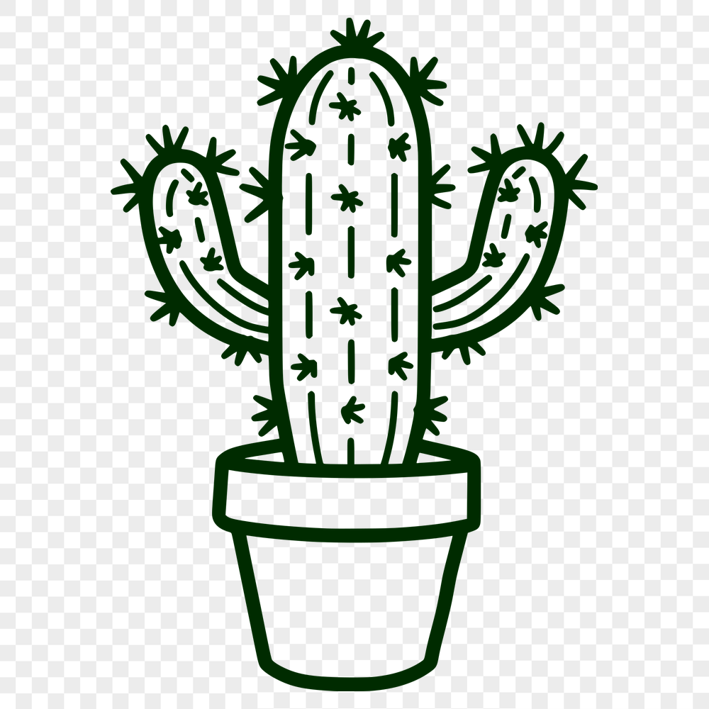 Unique Cactus Digital Drawing