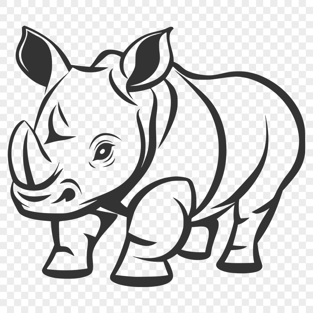 Unique Rhino Vector Image - Free PNG Download