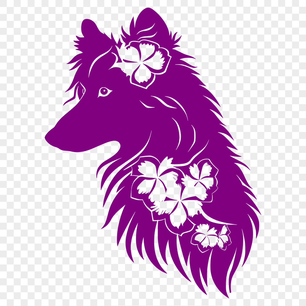 Beautiful Shetland Sheepdog SVG, PNG, PDF And DXF Files