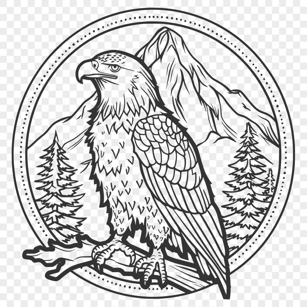 Beautiful Perched Eagle SVG