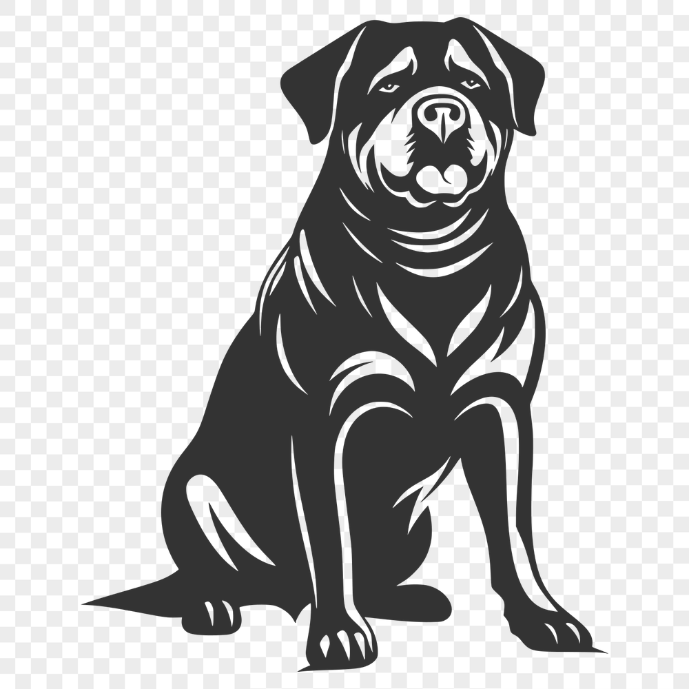 Sitting Rottweiler SVG