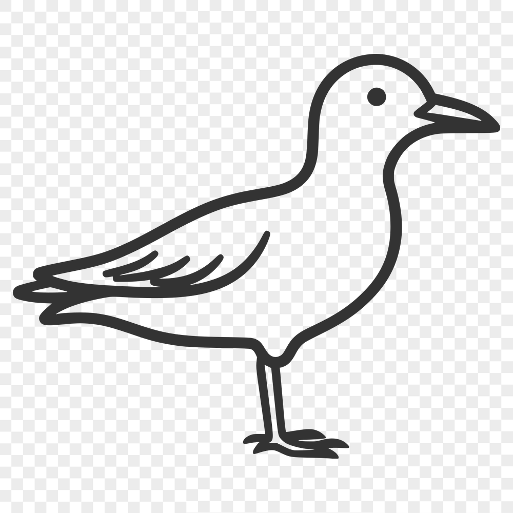 Cute Sea Gull DXF