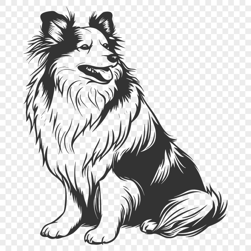 Sitting Shetland Sheepdog Vector Image