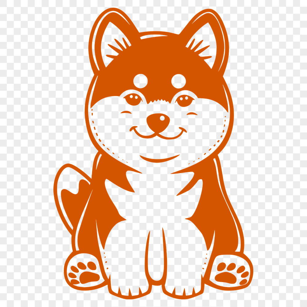 Beautiful Sitting Shiba Inu Template