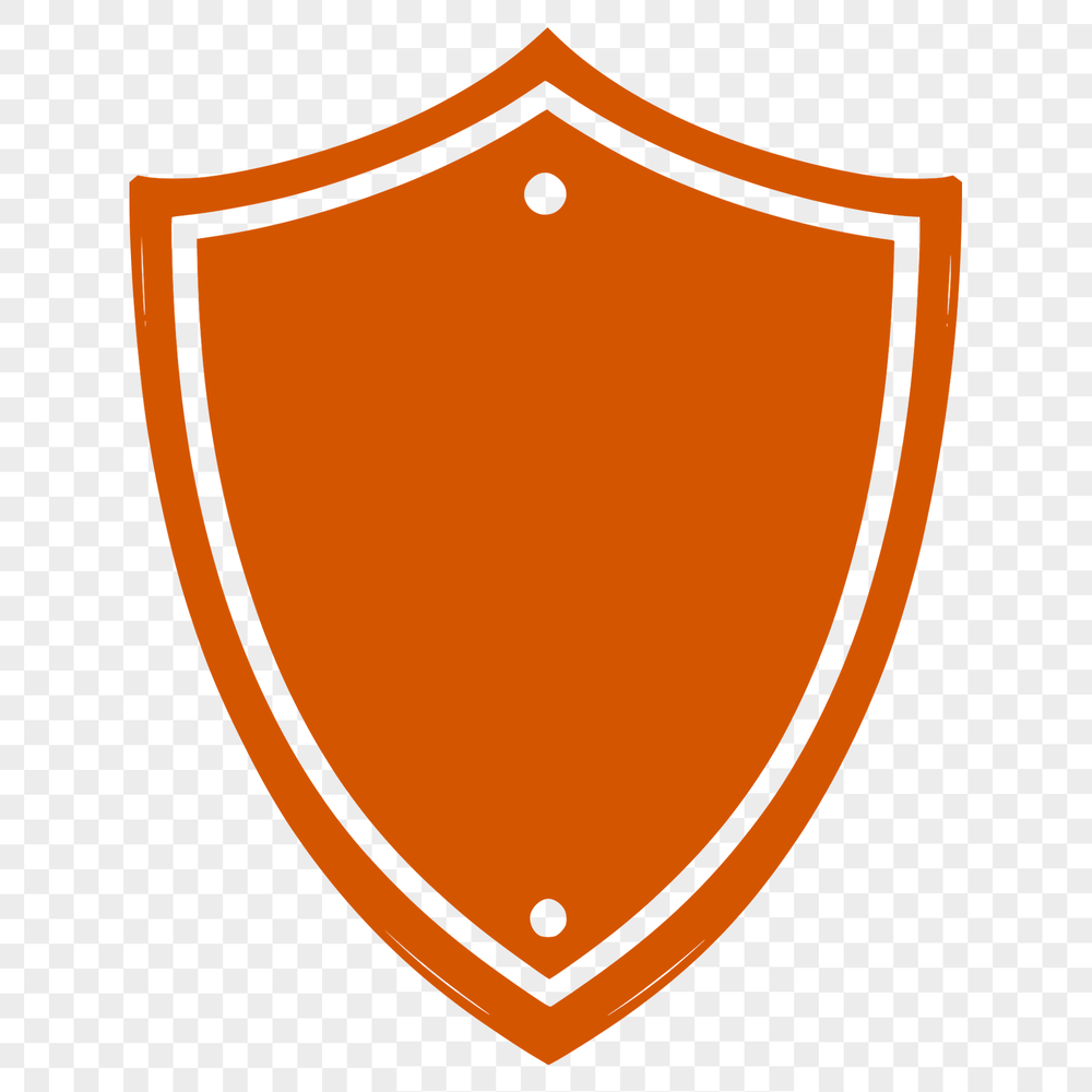Defensive Icon Shield Symbol A protective barrier made from metal or wood, used as a defense in combat.