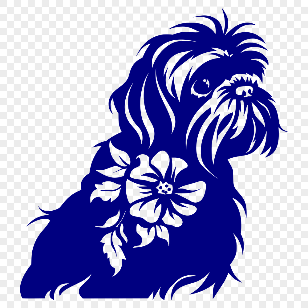 Floral Shih Tzu DXF