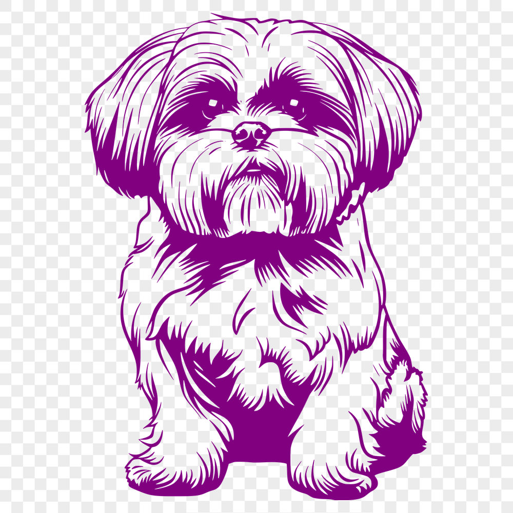 Artistic Sitting Shih Tzu SVG