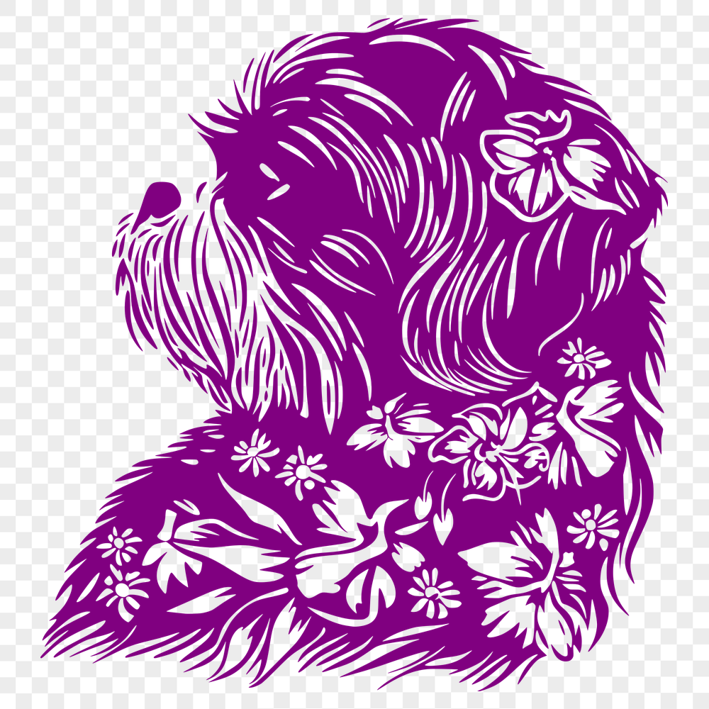 Floral Dog SVG