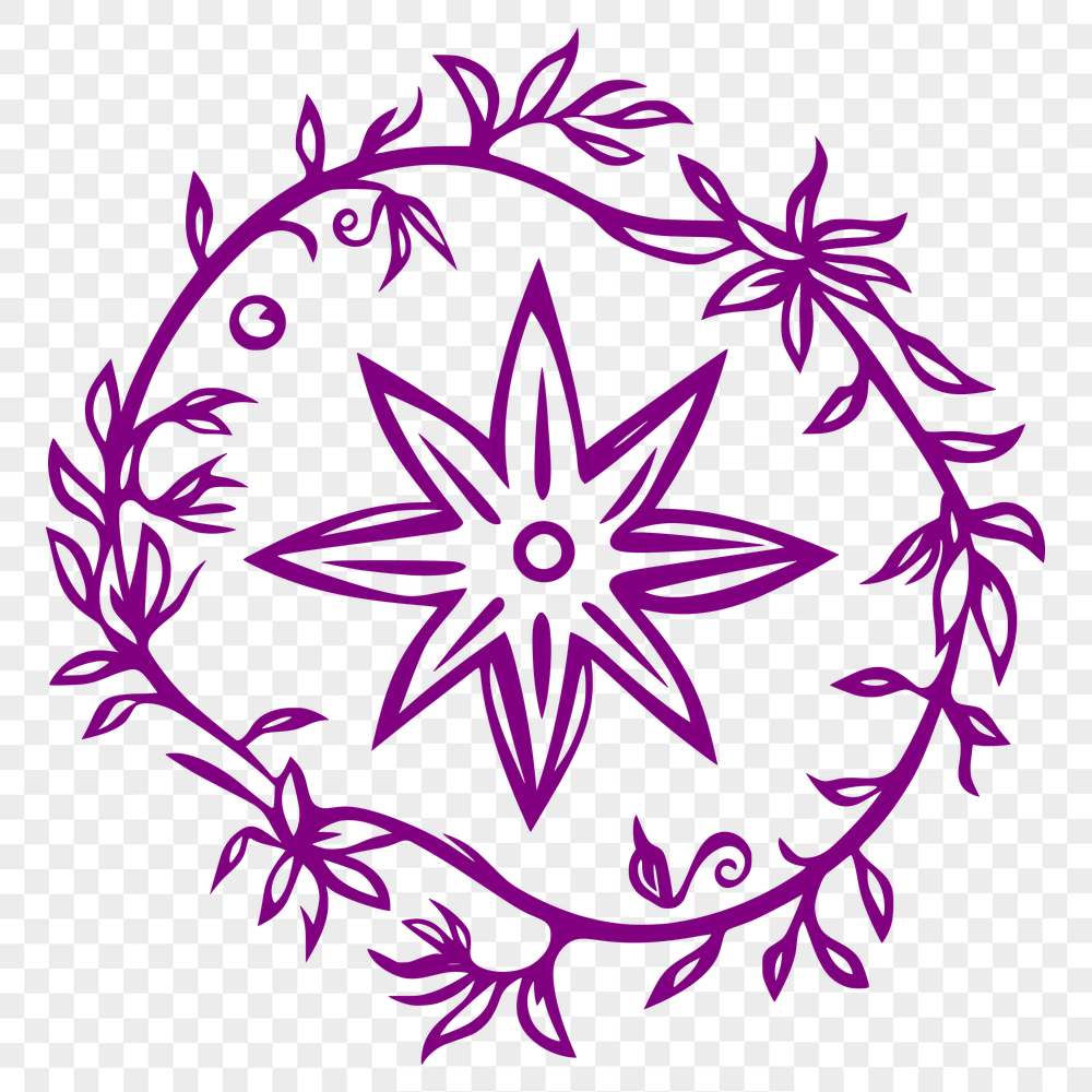 Floral Star Drawing - Free SVG Download