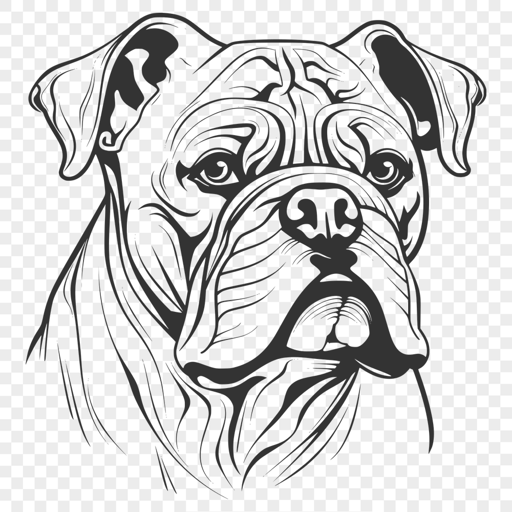 Artistic Bulldog Vector Illustration