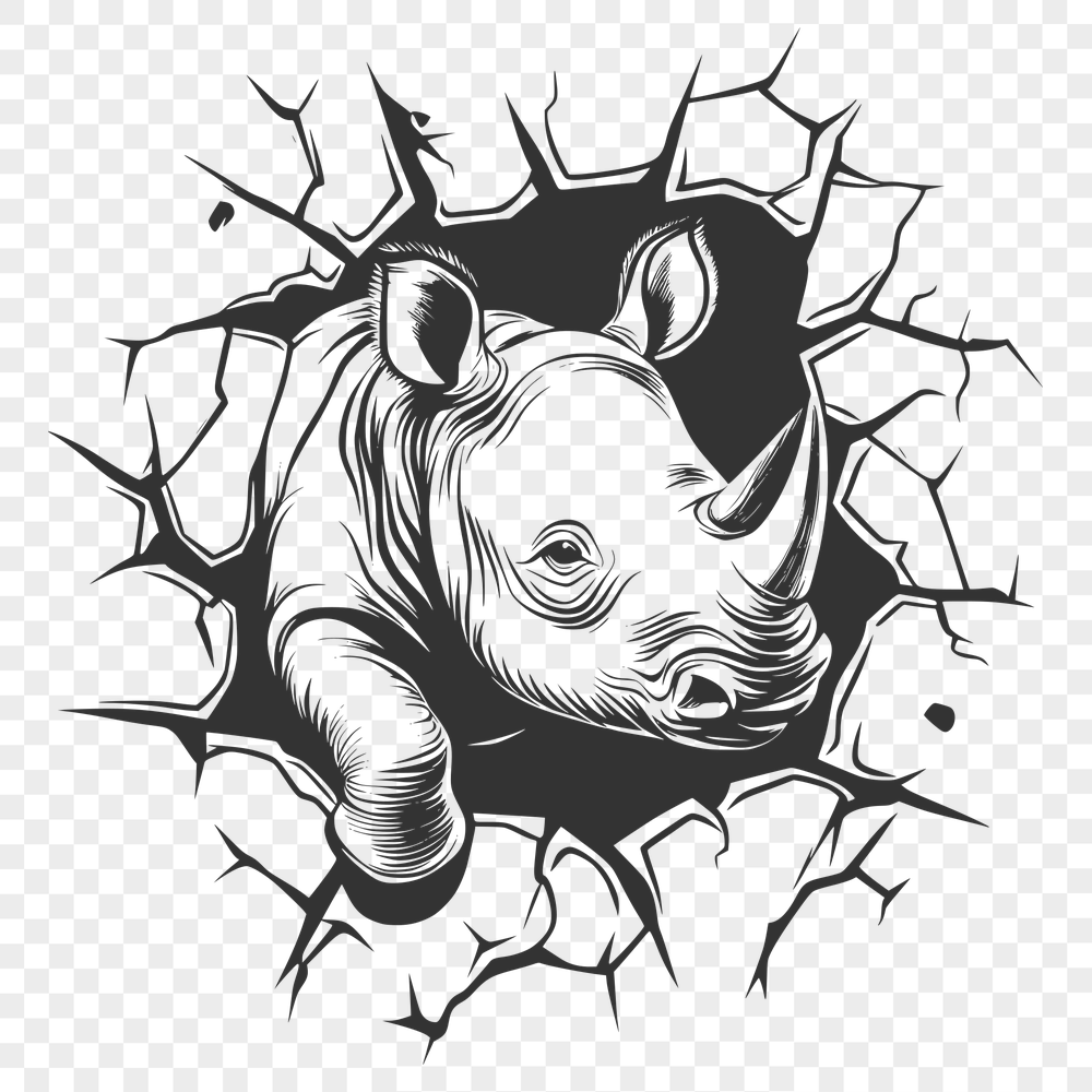 Artistic Rhino In DXF - Free Digital Download