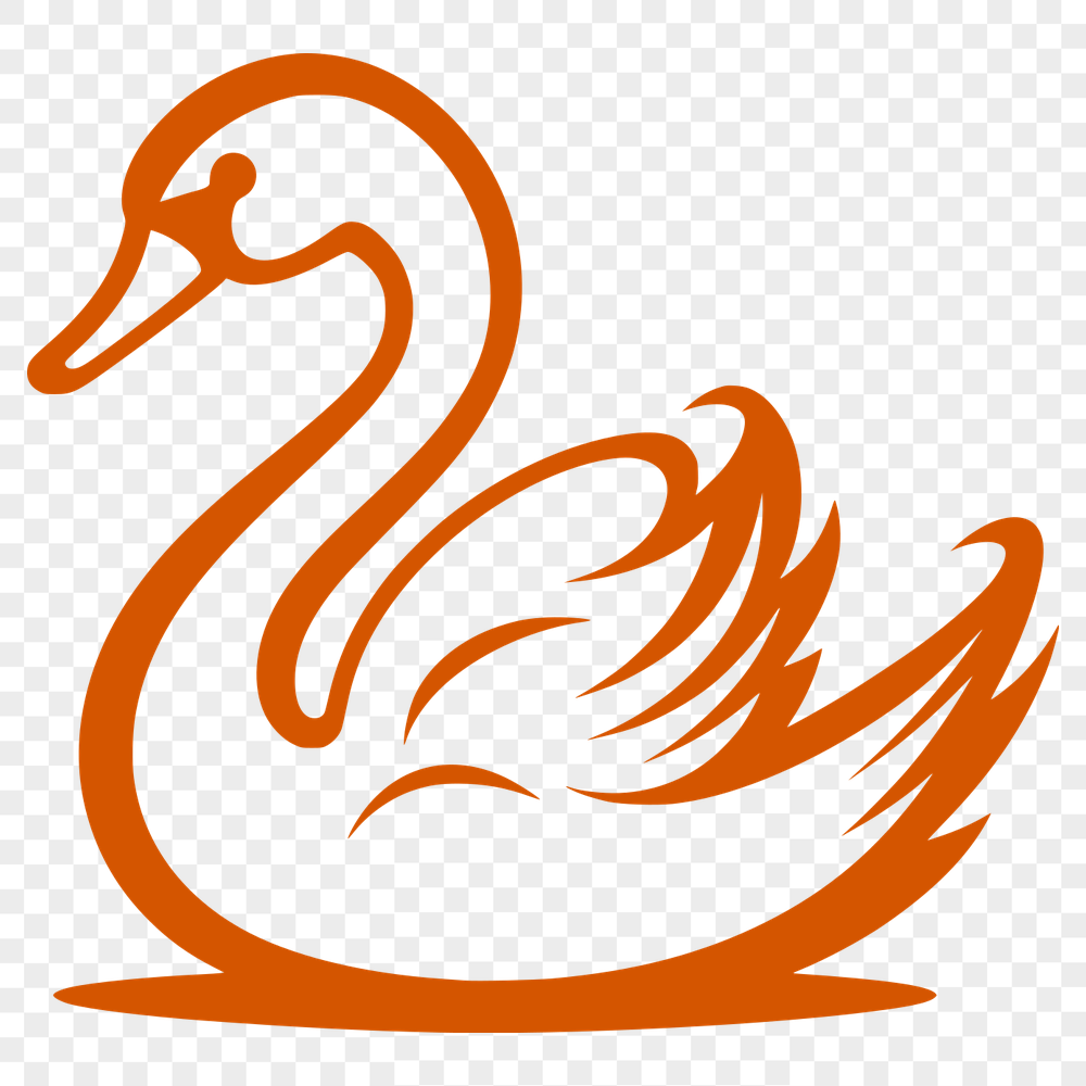 Free Artistic Swan Digital Drawing