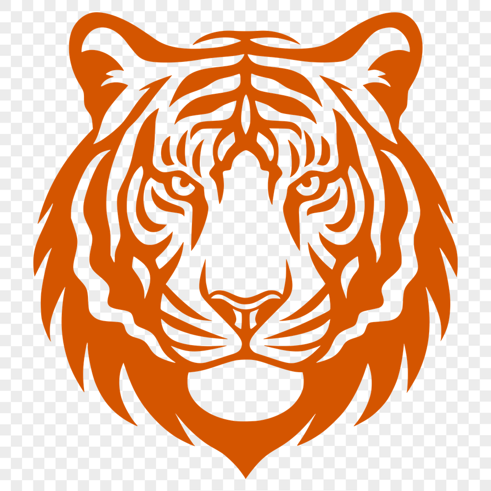 Beautiful Tiger In SVG & DXF