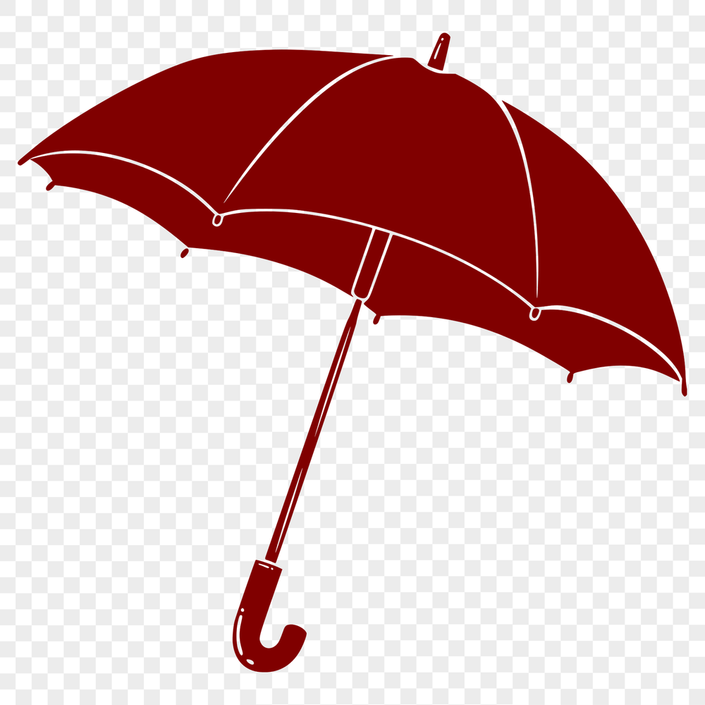 Colorful Umbrella Illustration with Sturdy Handle Design A compact design illustration of a colorful umbrella with a sturdy handle.