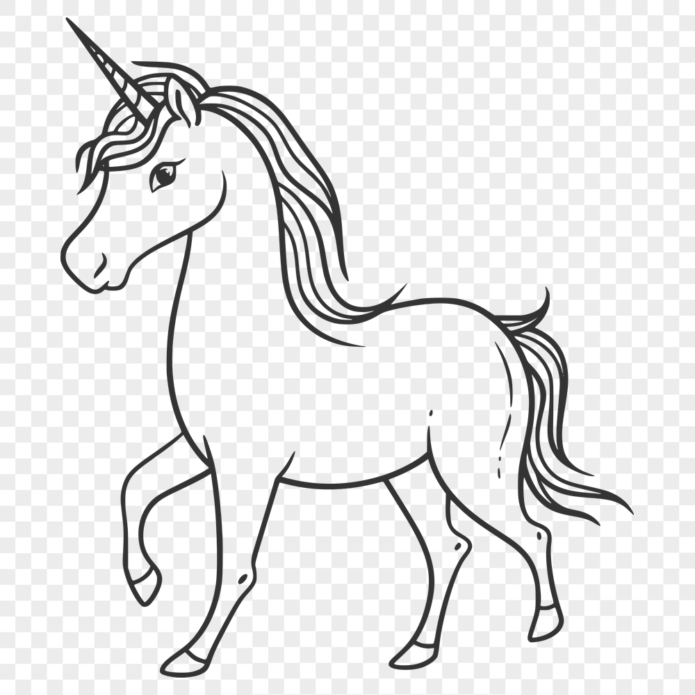 Free Artistic Unicorn Stencil