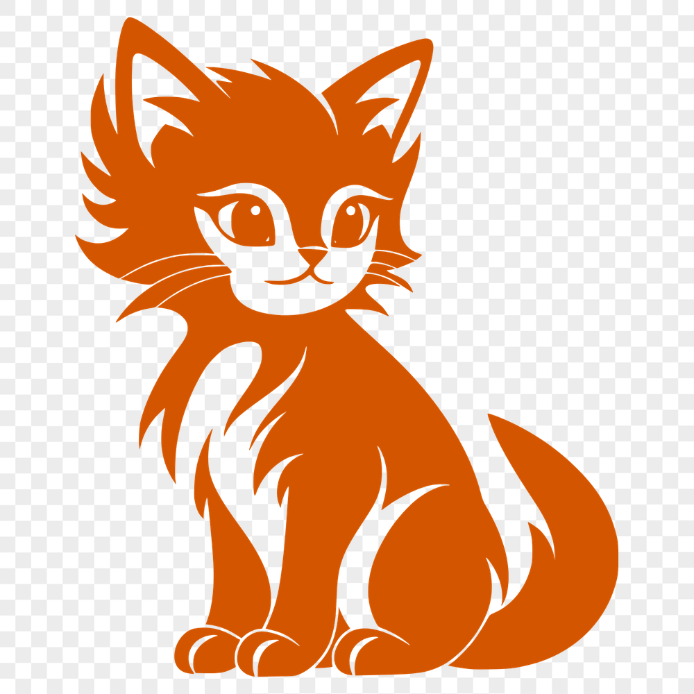 Unique Cat Vector Drawing