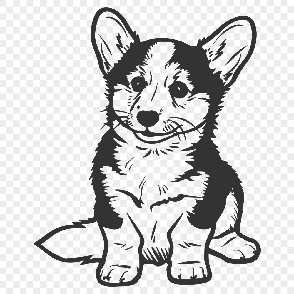 Sitting Welsh Corgi Vector Art