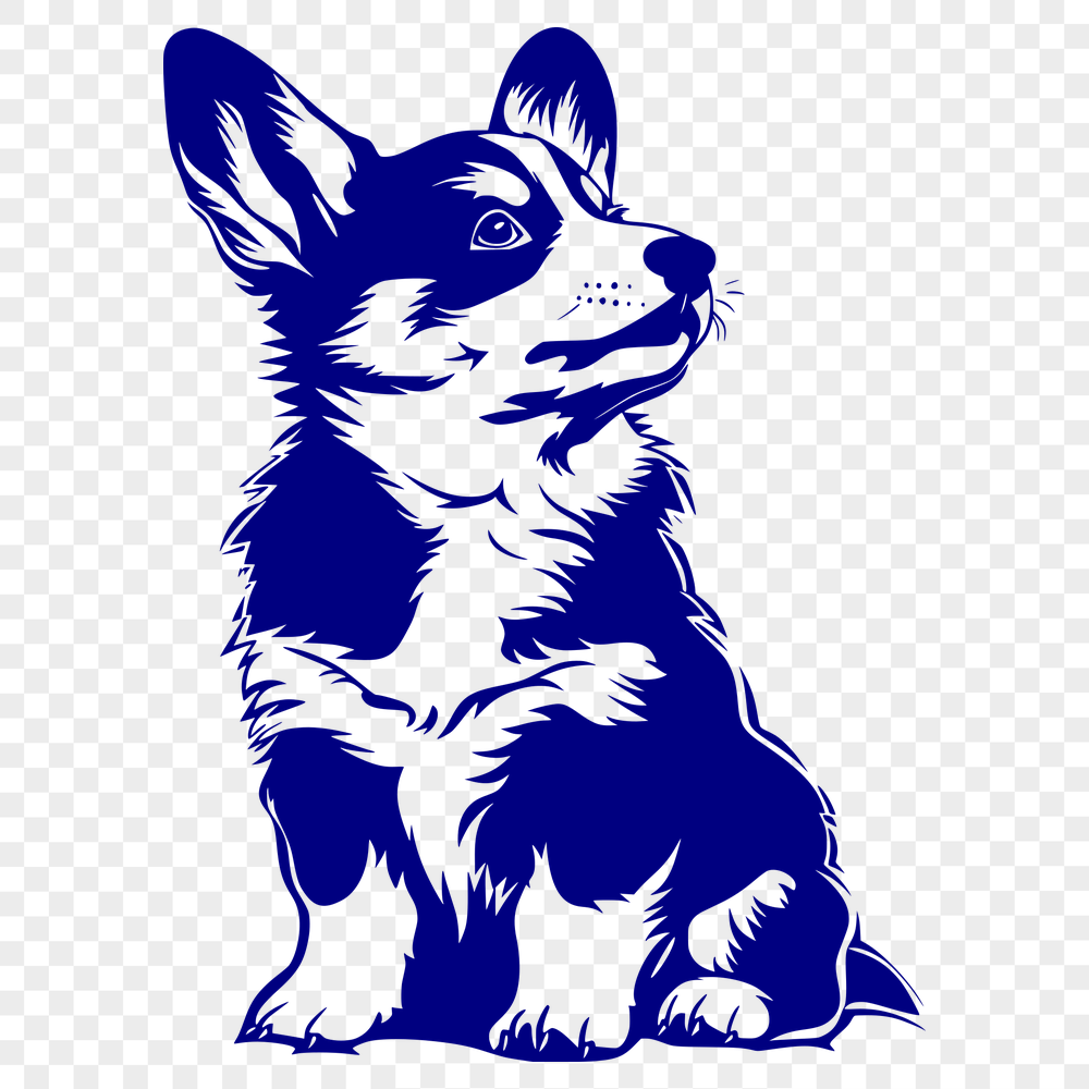 Unique Sitting Welsh Corgi - SVG