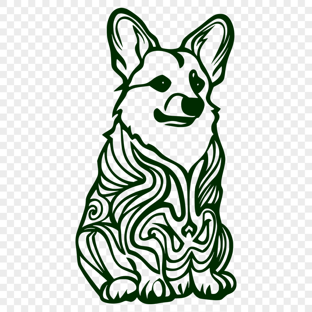 Free Sitting Welsh Corgi DXF