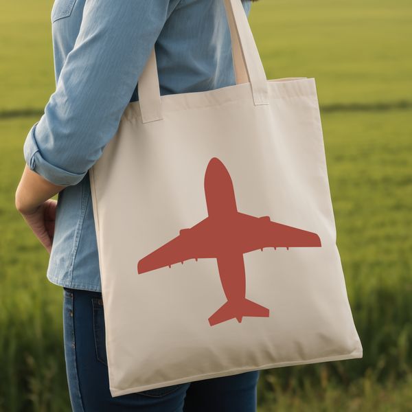 Simple SVG design of an airplane with clean lines and minimal details.