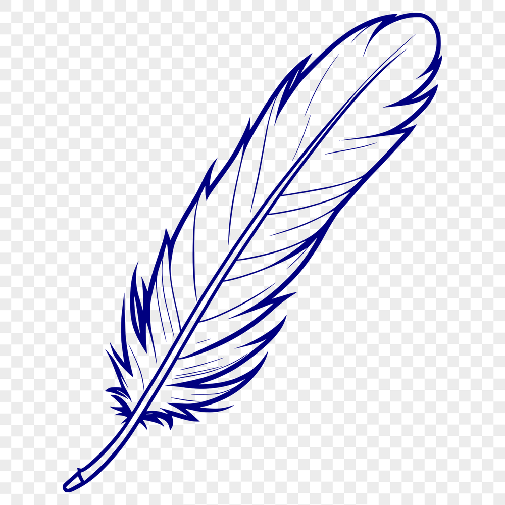 A delicate white feather illustration A single white feather with soft, rounded edges and a subtle texture.