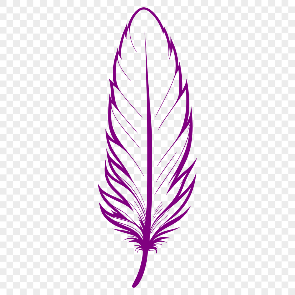 Beautiful White Feather Isolated Icon A single white feather isolated on a transparent background.