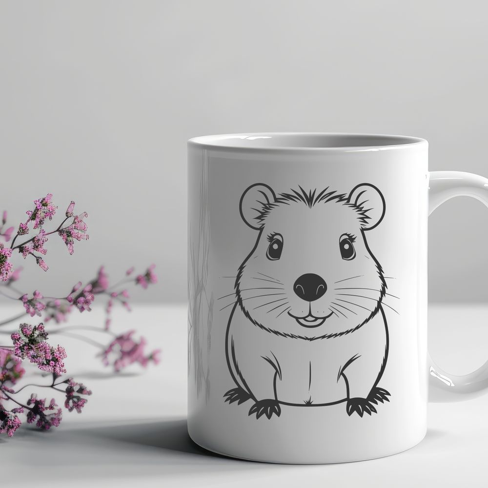 Large Rodent Vector Drawing Illustrative drawing of a capybara, a large rodent native to South America.