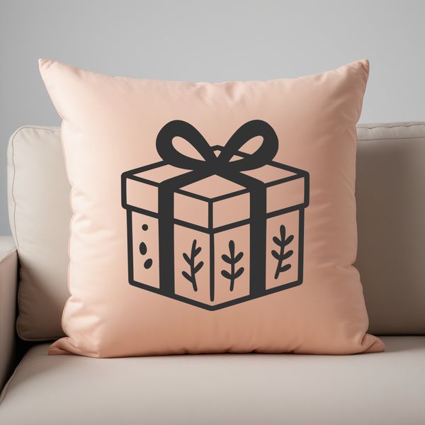 A minimalist illustration of a gift box with ribbon and bow, suitable for various designs and crafts.