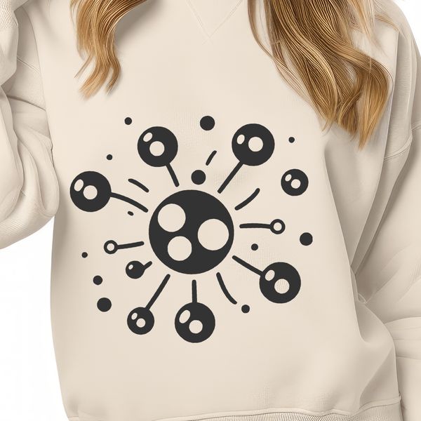 Bacterial Cell Structure Design Vector A stylized illustration of a bacteria cell structure, suitable for vector art design.