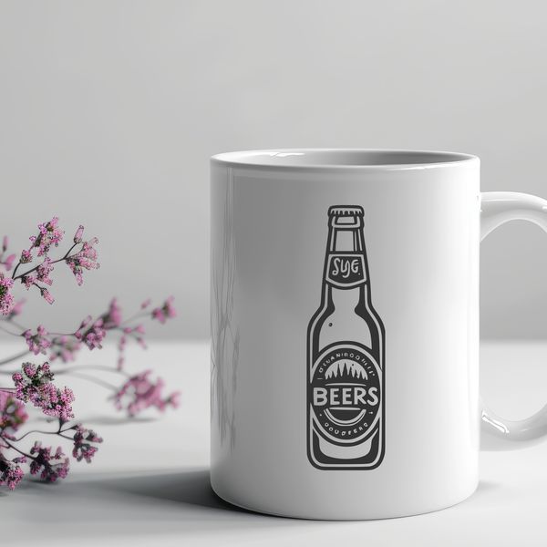 Digital Bottle Design Vector Graphics A digital illustration of a bottle containing beer, suitable for vector graphics.