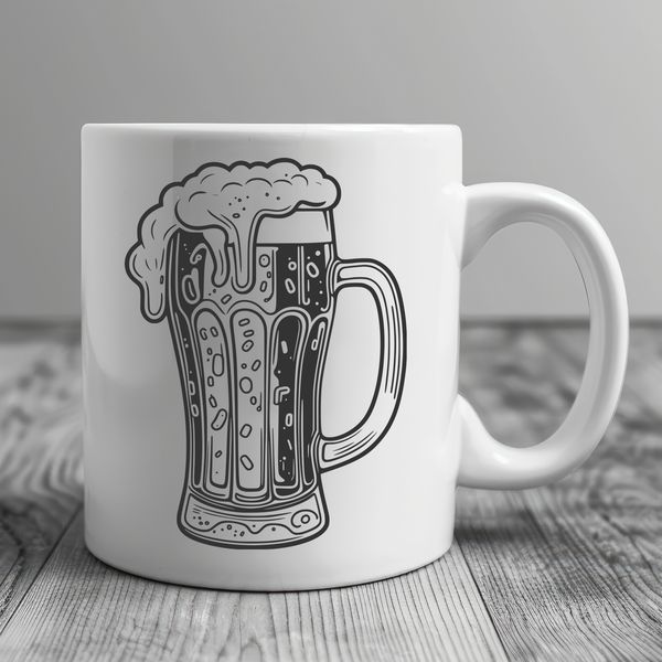 Transparent Beer Design Element A transparent glass filled with beer, suitable for vector design projects.